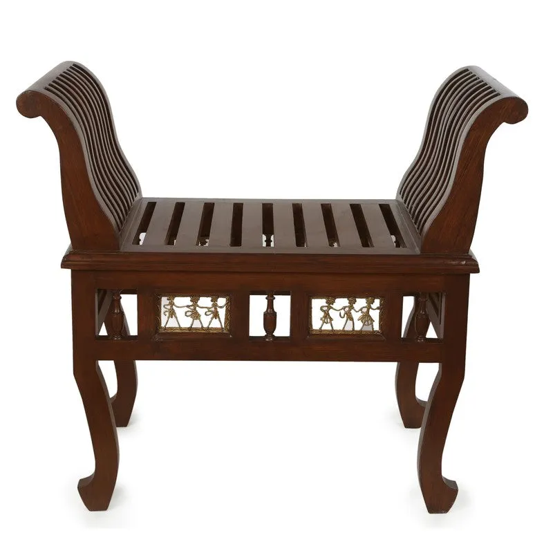 Cleo Teak wood Ottoman media 4