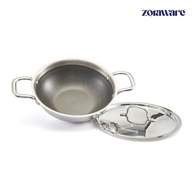 Zoraware Kadhai With Lid - 2200 mL/ 22 CM media 5