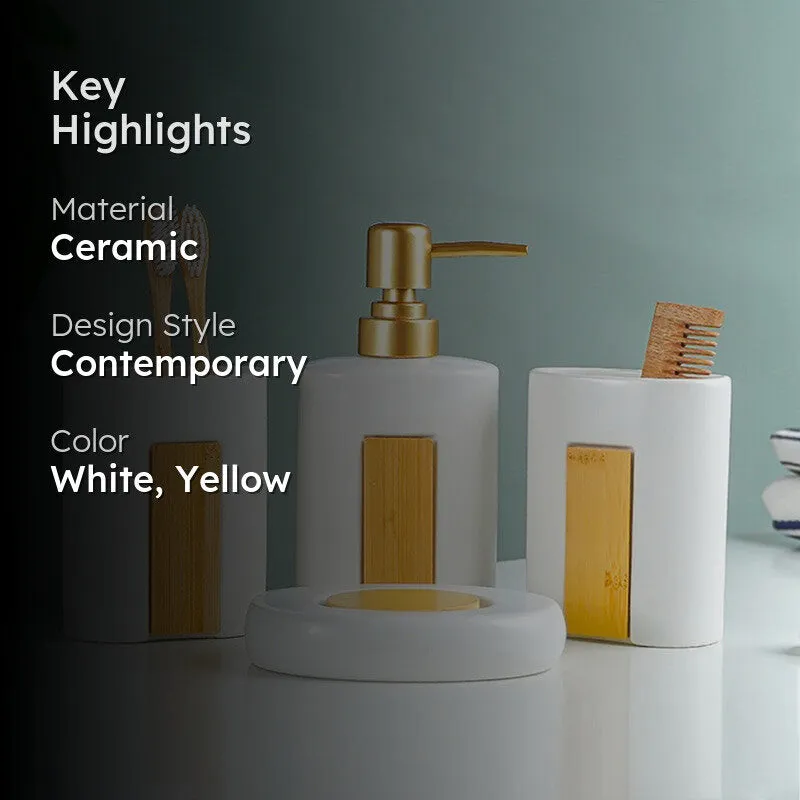 FlowCraft Ceramic Bathroom Set - Four Piece Set media 2