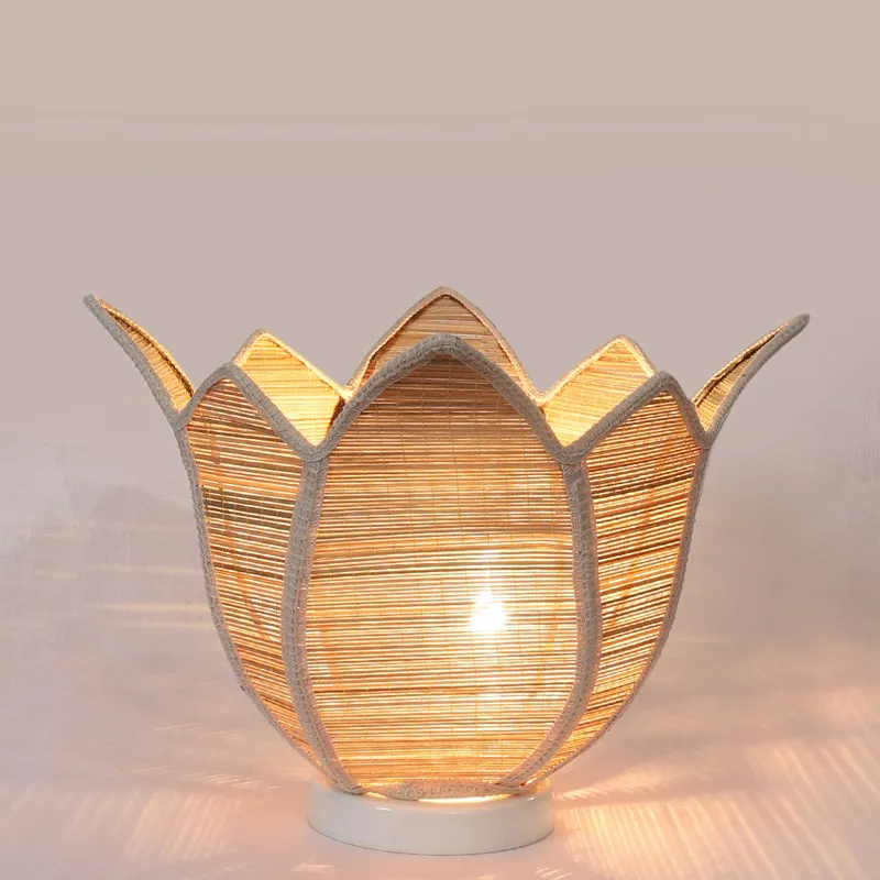 Nordelle Bamboo Petal Curve Table Lamp - Beige media 4