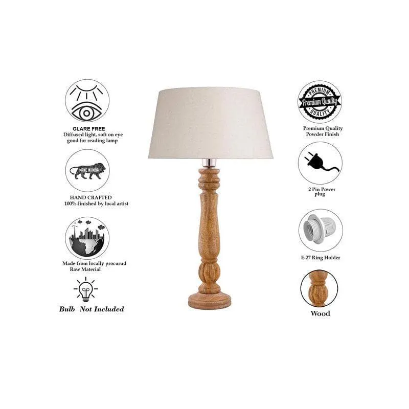 Rustic Elegance Fabric Table Lamp - Brown,White media 7