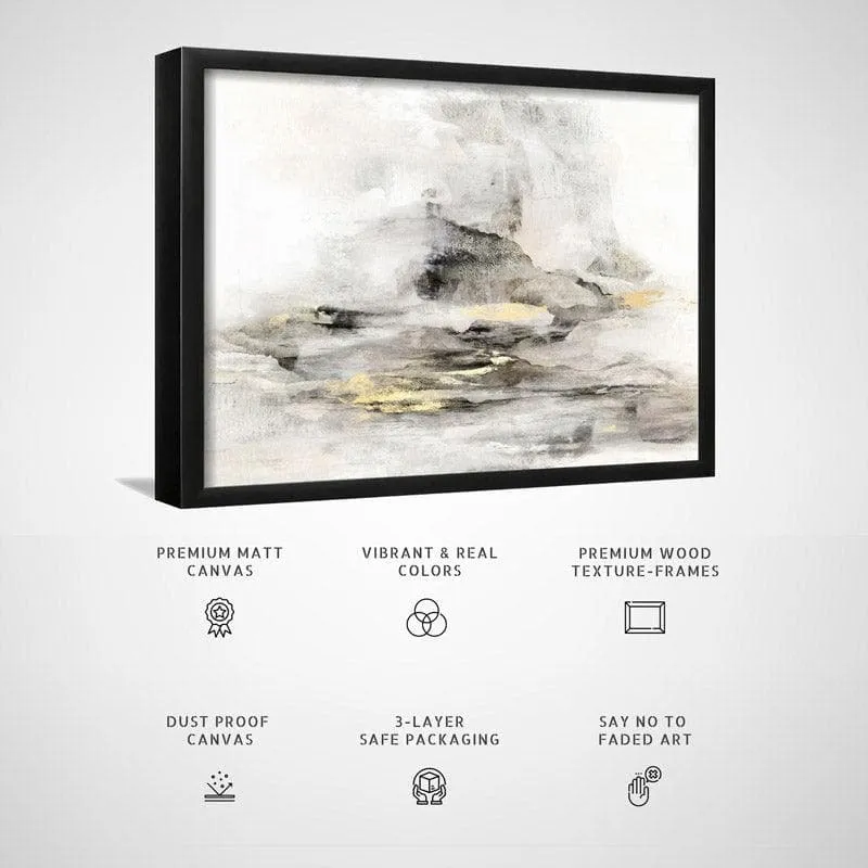 Gold Mist Canvas Wall Painting - Black Frame media 5