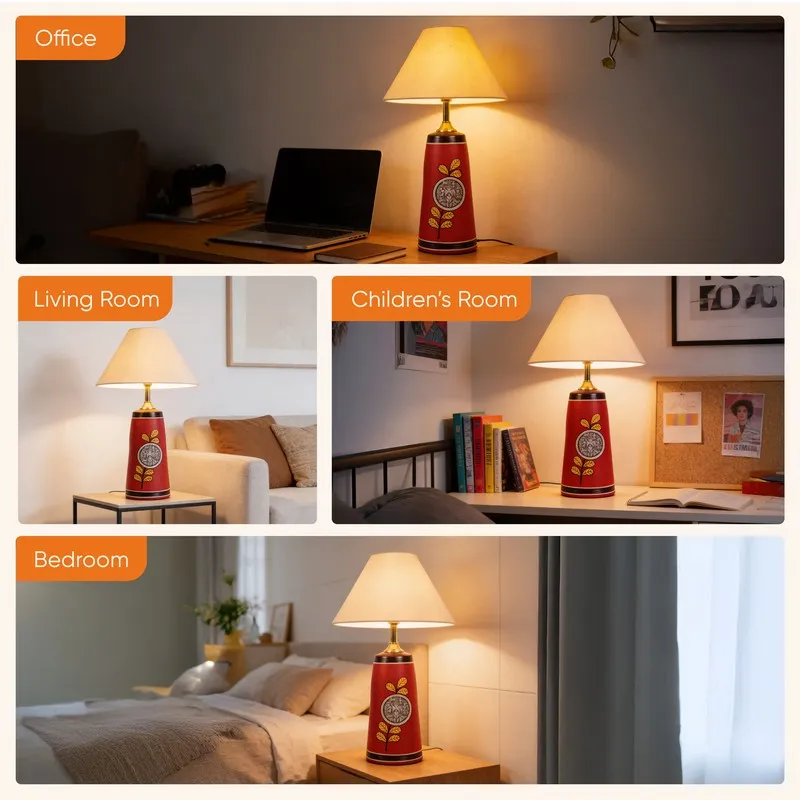 Birdo Chirp Terracotta Table Lamp - Multicolor media 8