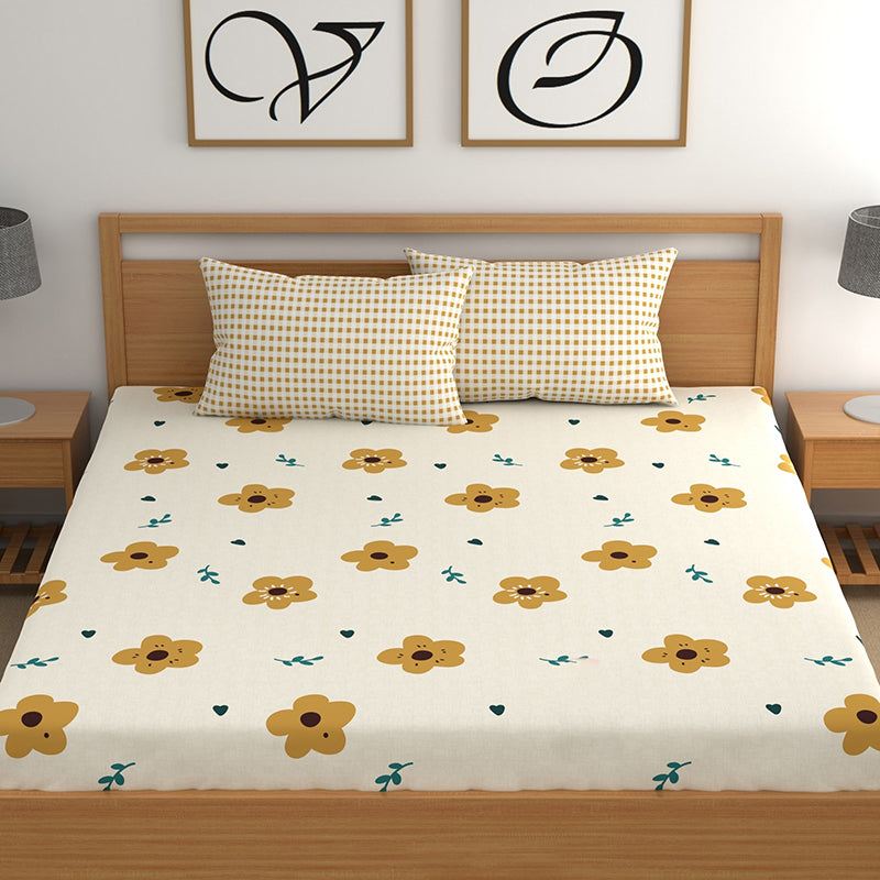 Scattered Flora I Microfiber Microfiber Bedsheet - 150 GSM media 5