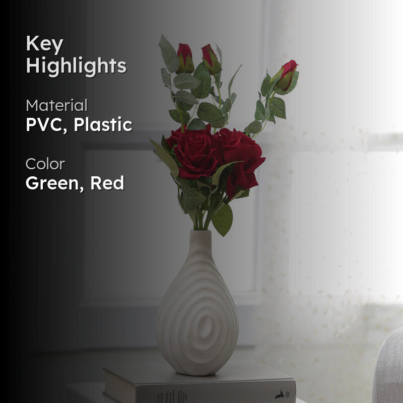Faux Red Rose Sticks - Set Of Four media 2