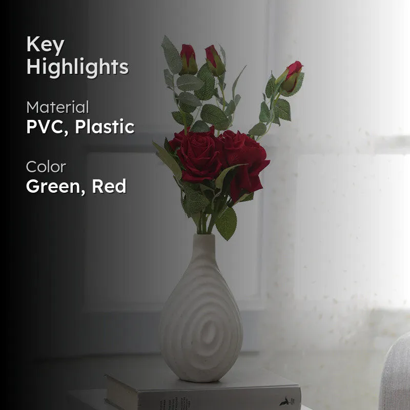 Faux Red Rose Sticks - Set Of Four media 2