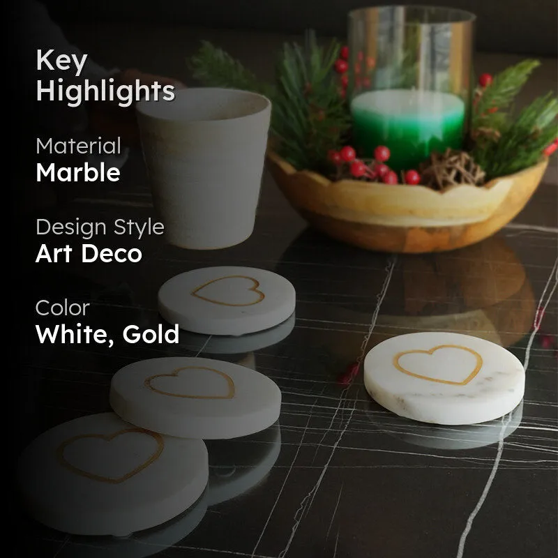 Heart Of Stone Marble Coaster - Set Of Four media 2