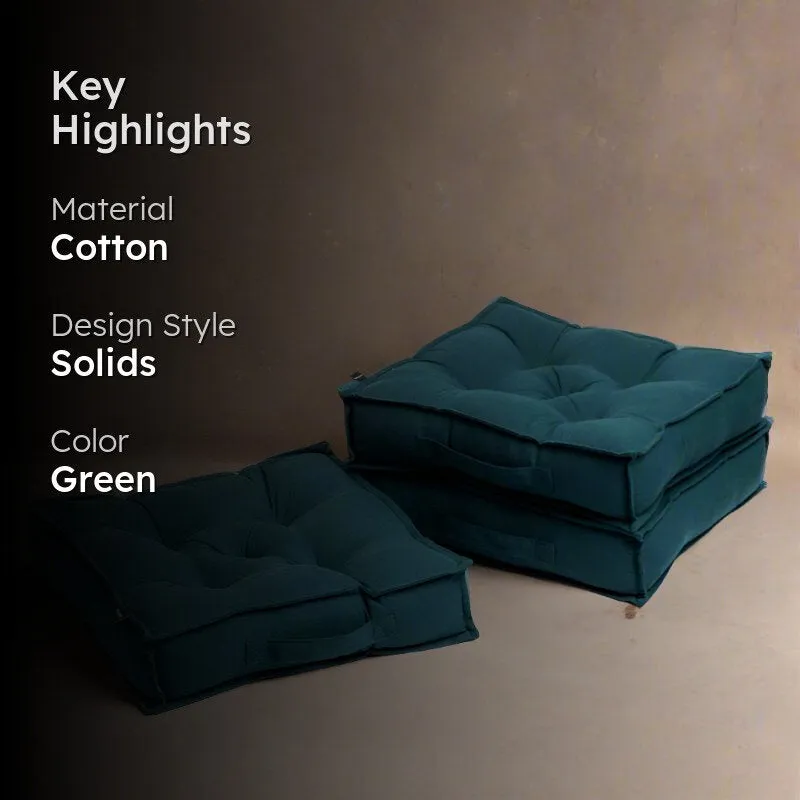 Tara Floor Cushion (Botanical Green) - Set Of Three media 2