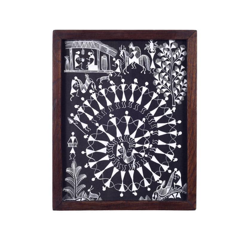 Life Of Warli Canvas Wall Art - Set Of Two media 4