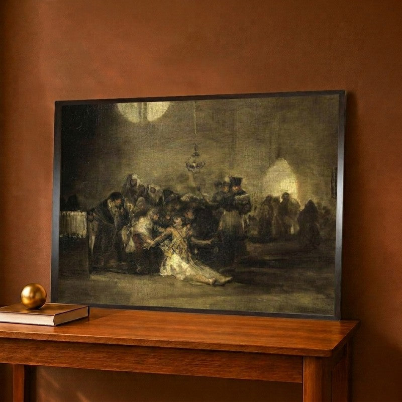 Exorcism Scene Canvas Wall Painting - 12 x 9 Inches