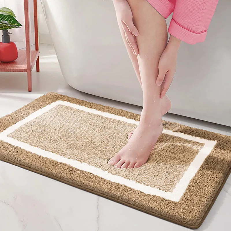 Luxe Anti Skid Bath Mat (Beige) - Set Of Three media 3