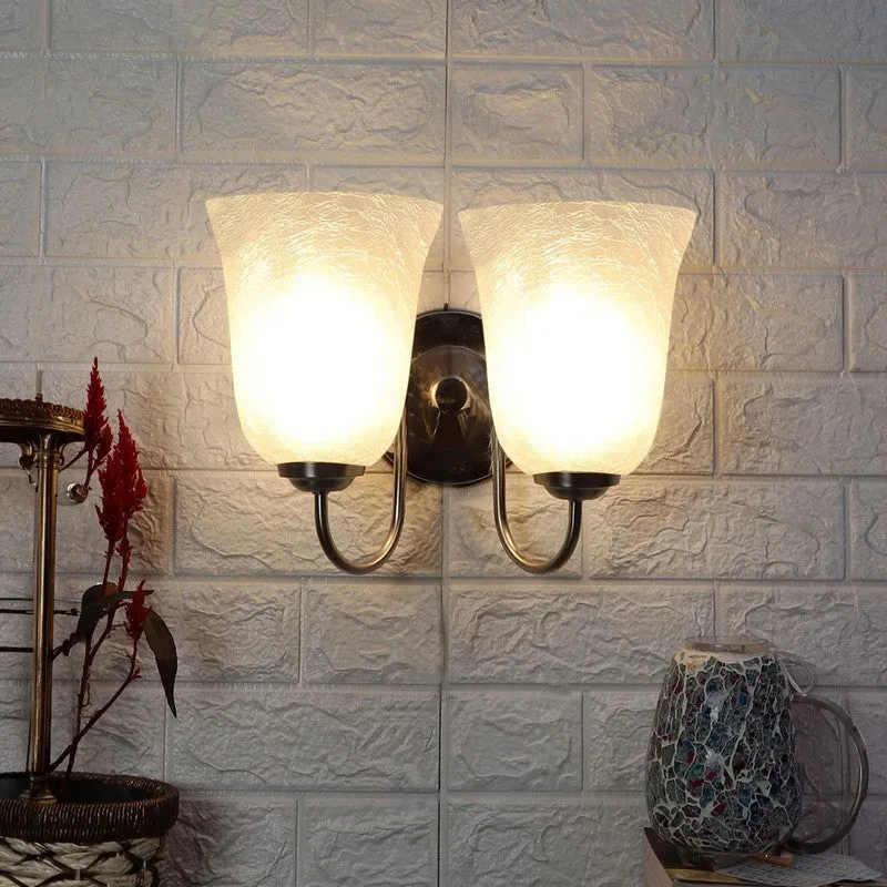 Crystal Bloom Steel Base Glass Wall Lamp media 4