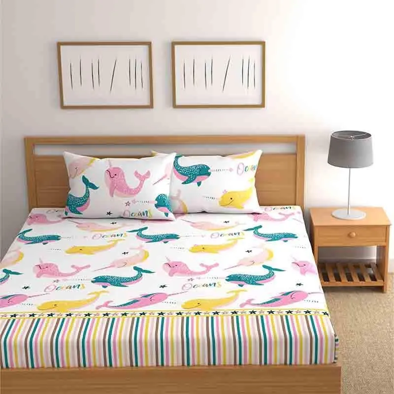 Narwhals Kids Microfiber Bedsheet - 150 GSM media 1