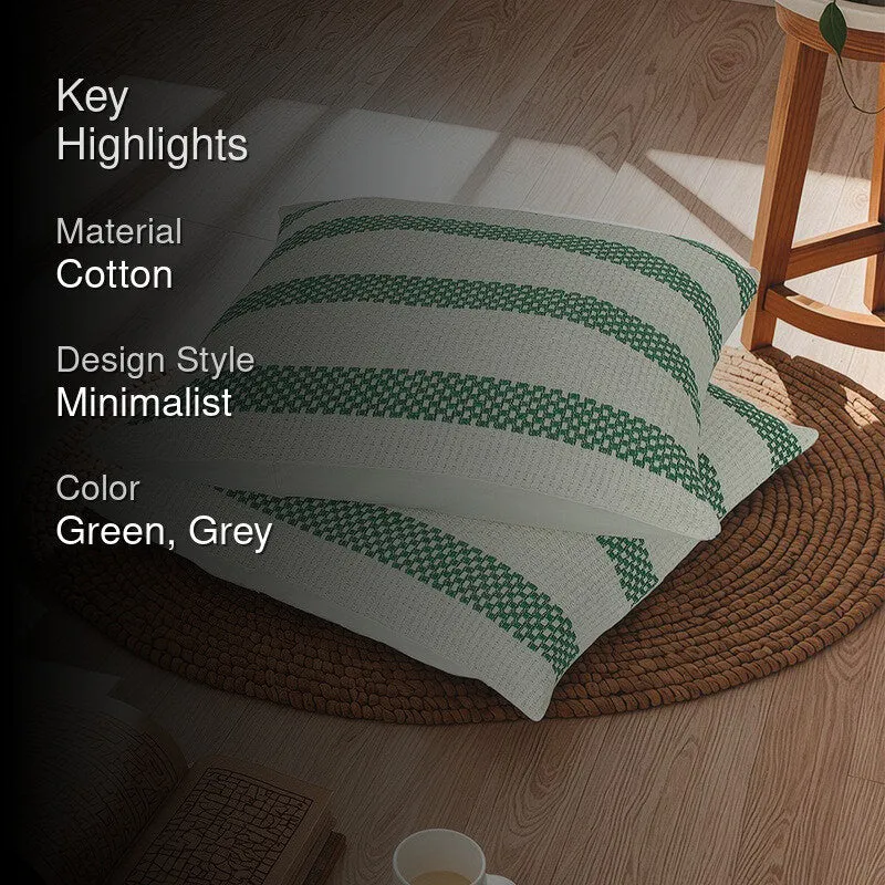 Zeyna Dream Cushion Cover (Green,Grey) - Set Of Two media 2