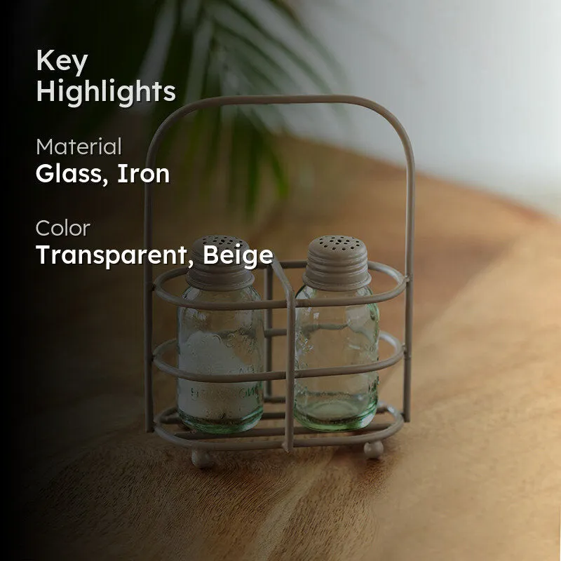 Pipero Salt & Pepper Shaker With Iron Holder (60 mL) - Three Piece Set media 2