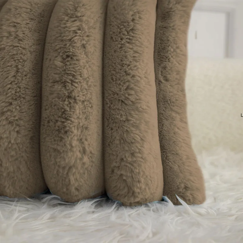 Stripe Luxe Cushion Cover Set (Light Brown) - Set Of Two media 4