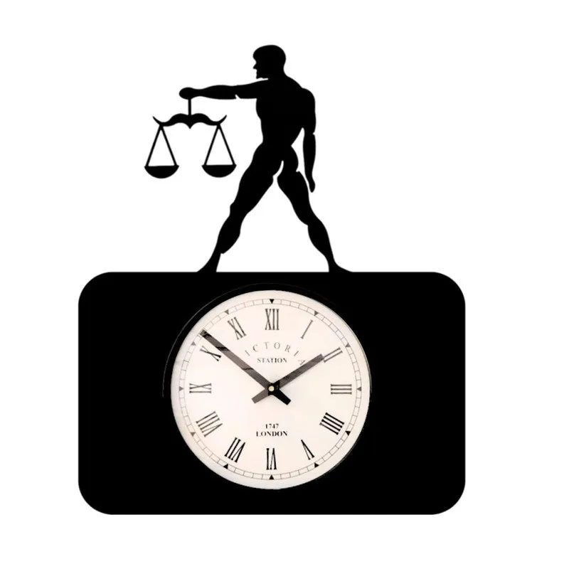 Libra Steel Analog Wall Clock - Black media 4
