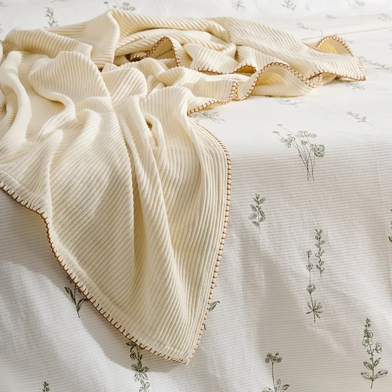 Wovelle Throw - Ivory & Tan media 3