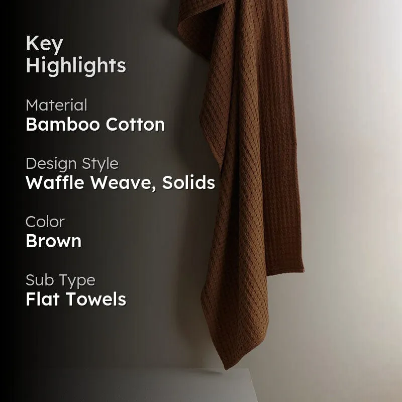 Beehive Bamboo Textured Waffle Bath Towel - Brown media 2
