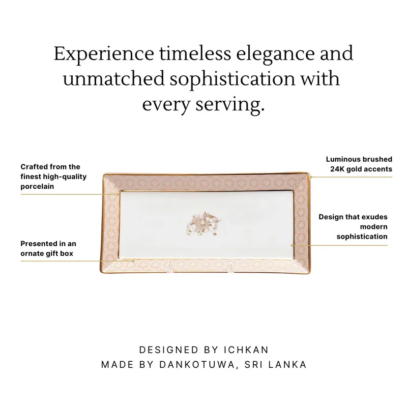 Gilded Legacy Porcelain Platter - Peach media 4
