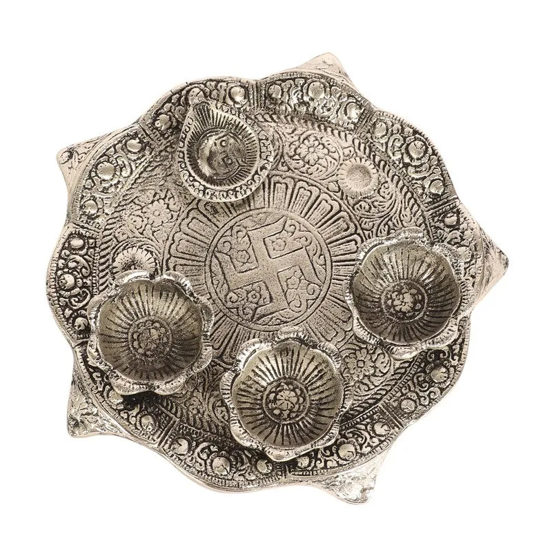 Anantya Pooja Thali Set - Silver media 8