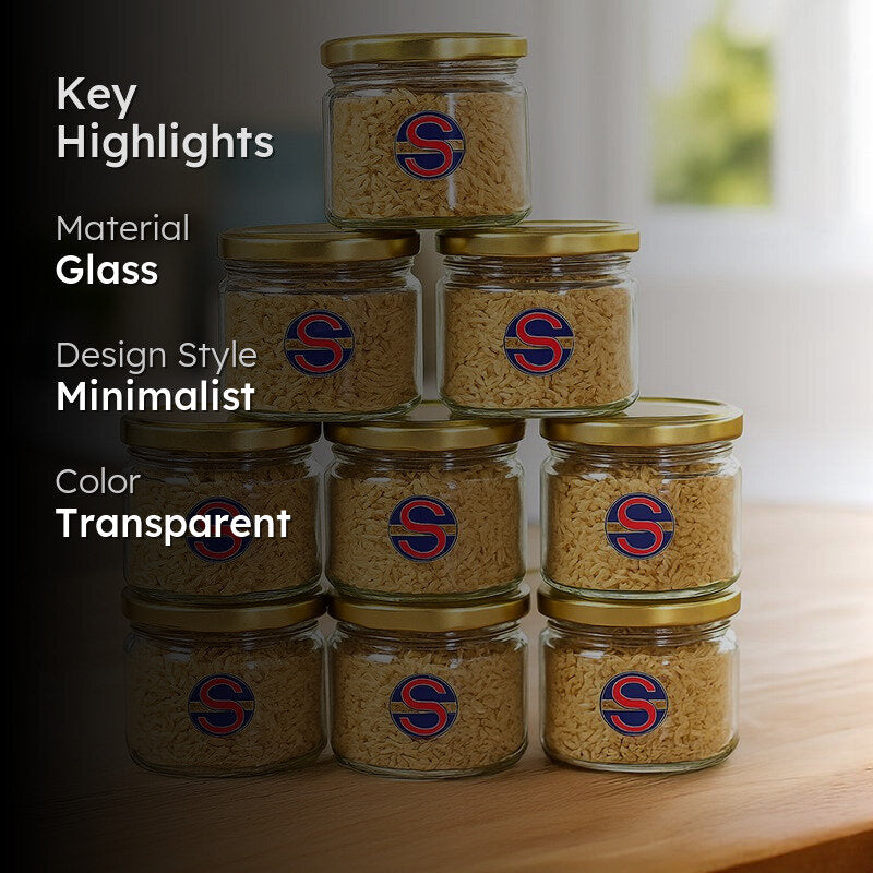 Statio Transparent Glass Storage Jar (350 mL Each) - Set Of Ten media 2