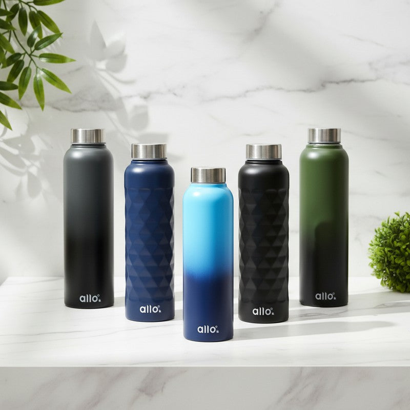 AquaFuel Stainless Steel Water Bottle (950 mL Each) - Set Of Five