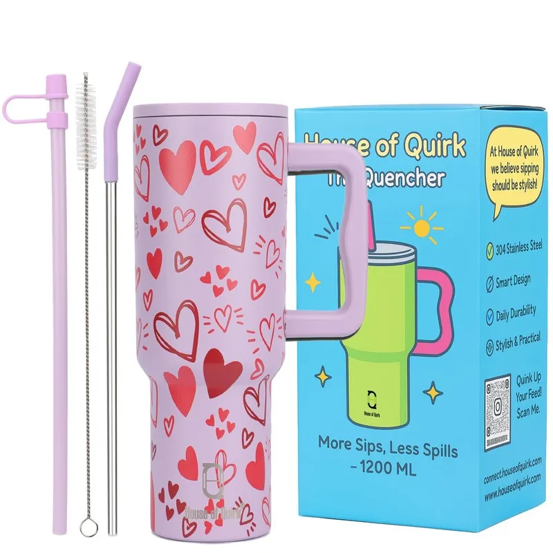 Amour Heart Stainless Steel Tumbler - 1200 ML media 7