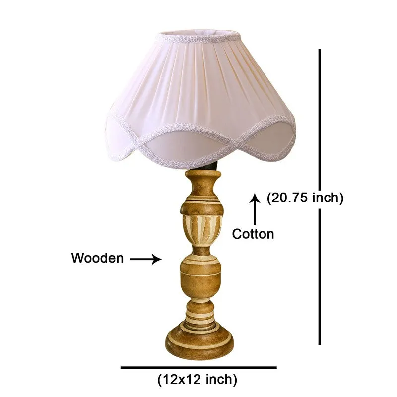 Zenrae Pleatiq Wooden Table Lamp - White media 8