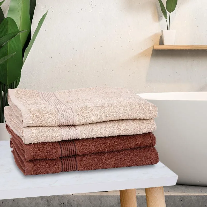 Bodil Bath Towel (Beige & Brown) - Set Of Four media 1
