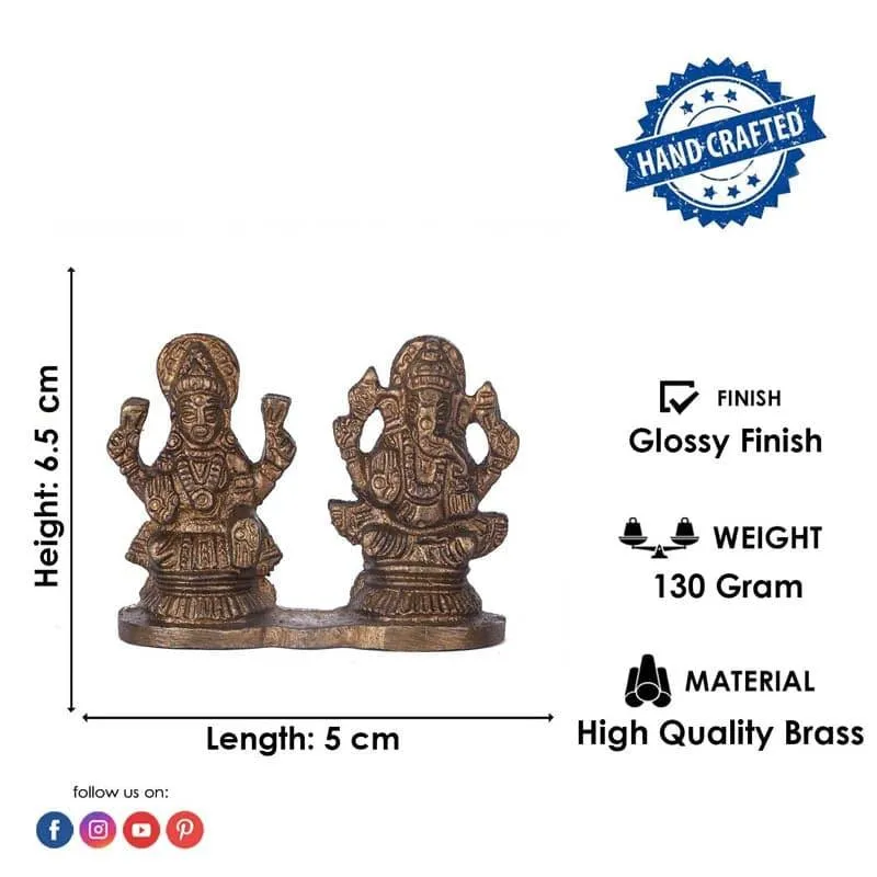 Spiritual Lakshmi Ganesh Brass Idol media 4