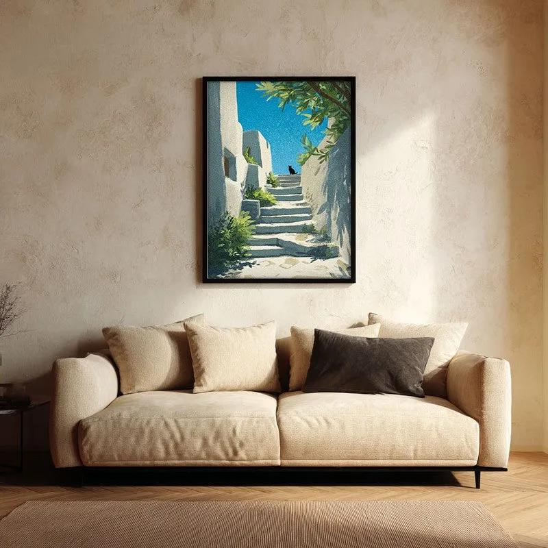 Coastal Poise Canvas Wall Painting - Black Frame media 1