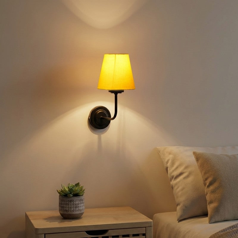 The Ebony Arc Sunbeam Yellow Cotton Wall Lamp