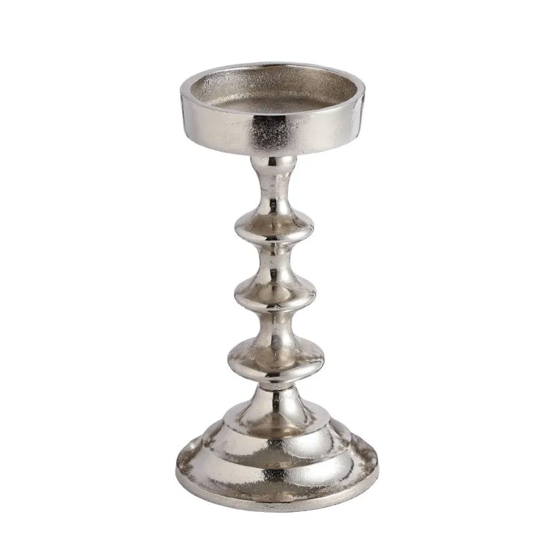 Elegant Pedestal Candle Holder - Silver media 5