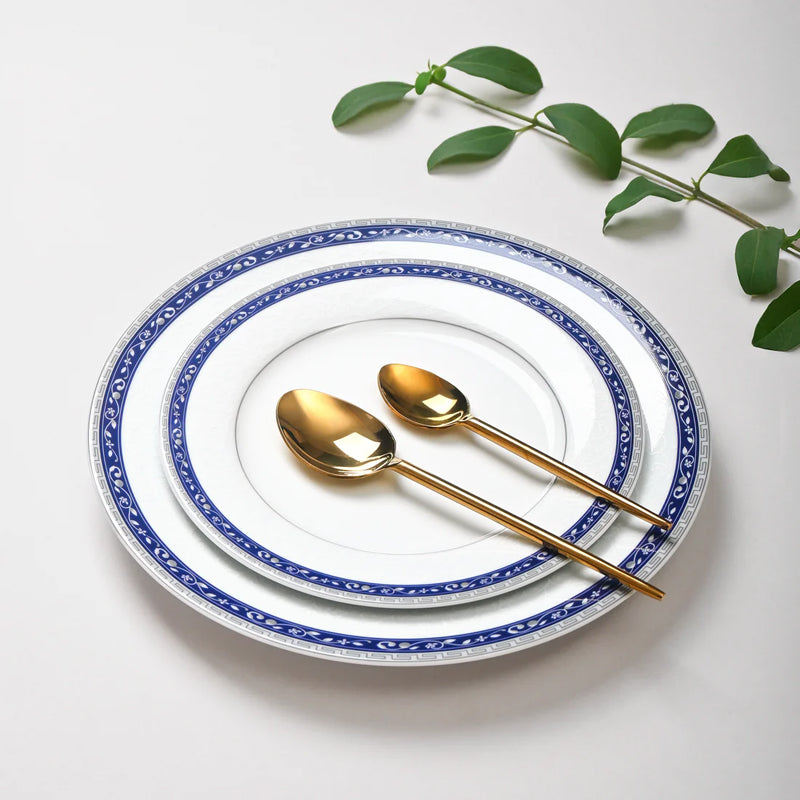 Dinole 24k Gold Brushed Porcelain Dinner Set - 33 Piece Set media 3