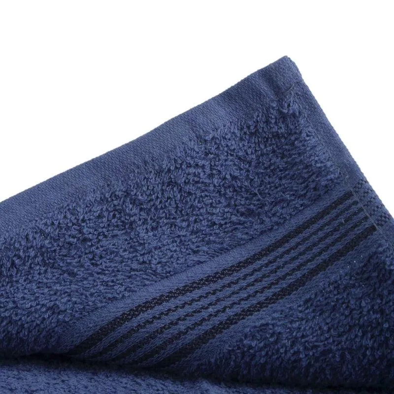 Bodil Bath Towel (Light Blue & Navy Blue) - Set Of Two media 3