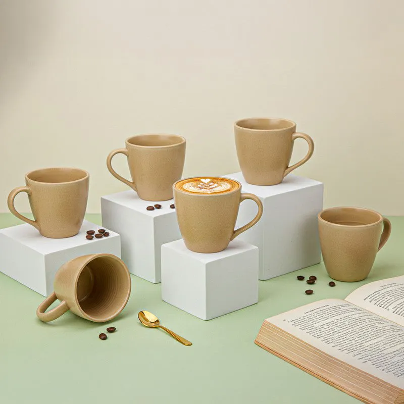 Tassa Ceramic Coffee Mug (350 mL Each) - Set of Six media 1