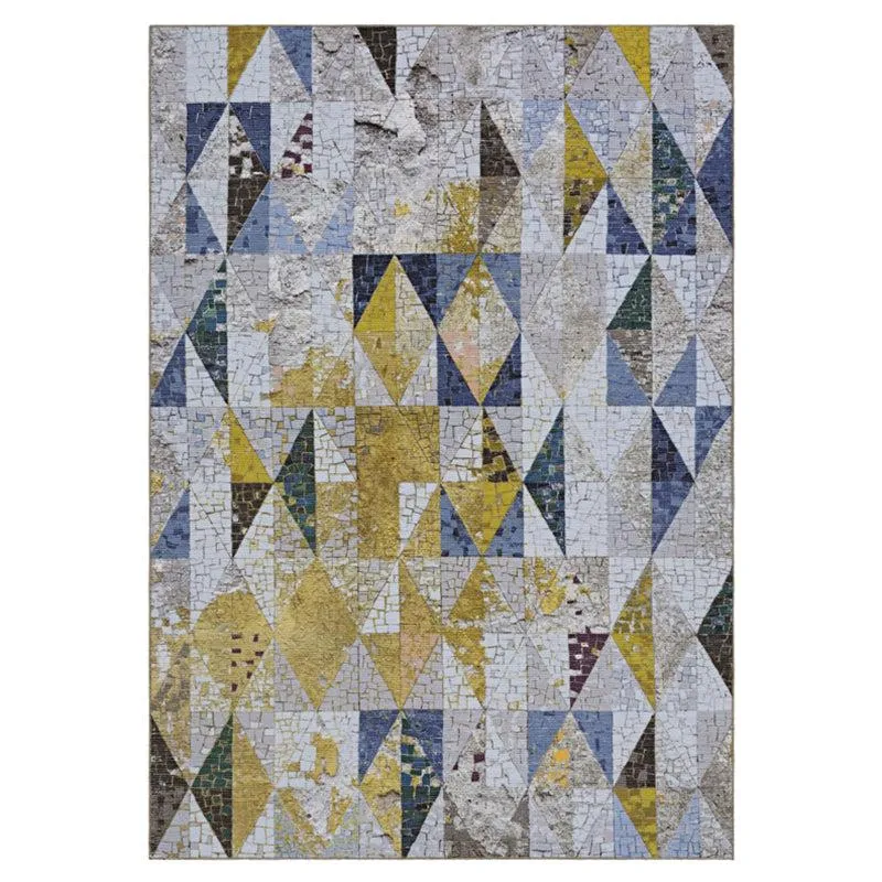 Katya Geometric Polyester Carpet - Yellow & Blue media 1
