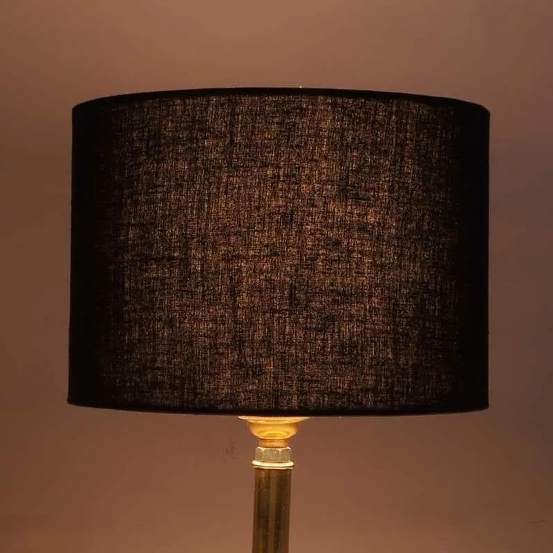Blackie Fabric Table Lamp - Black,Gold media 5