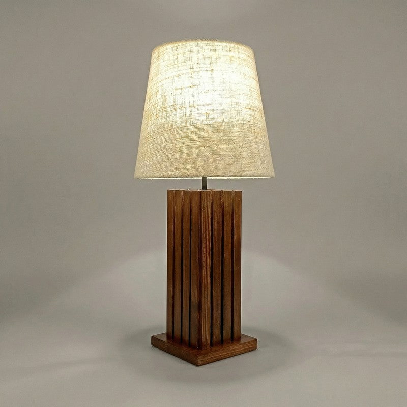 Ivory Beam Wooden Table Lamp media 7