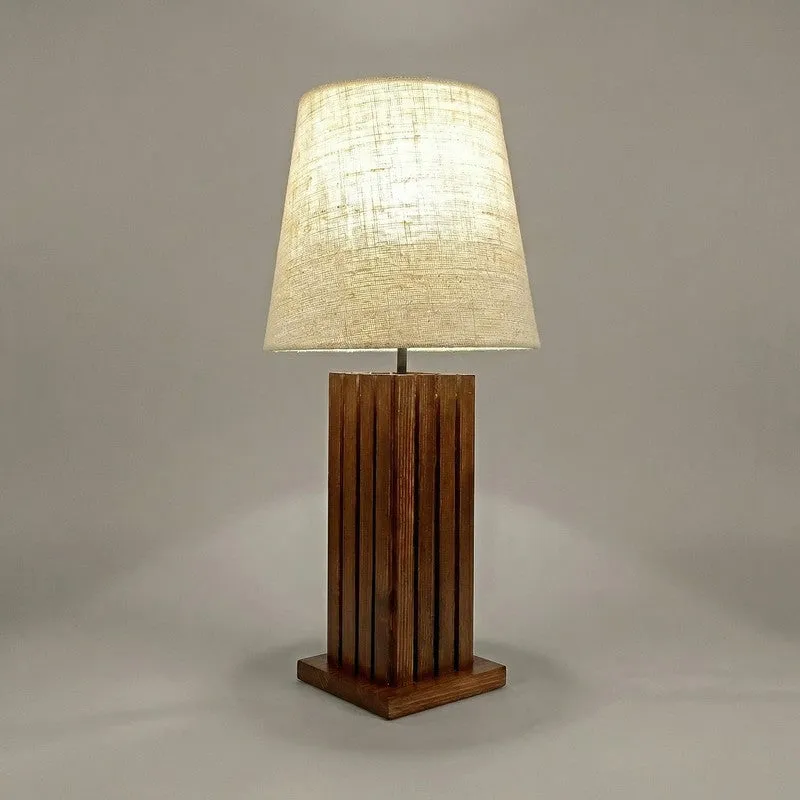 Ivory Beam Wooden Table Lamp media 7
