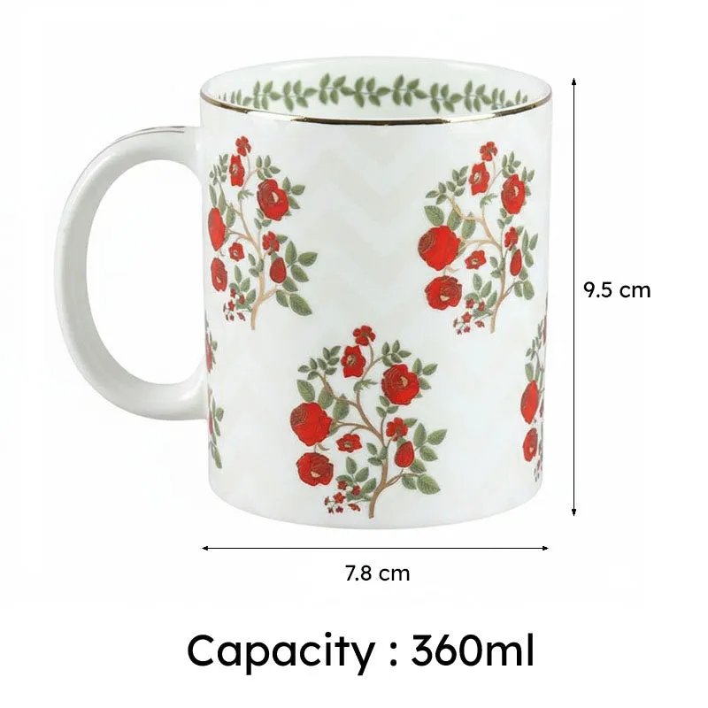 India Circus Chevron Poppy Flower Mug (360 mL Each) - Set Of Two media 7