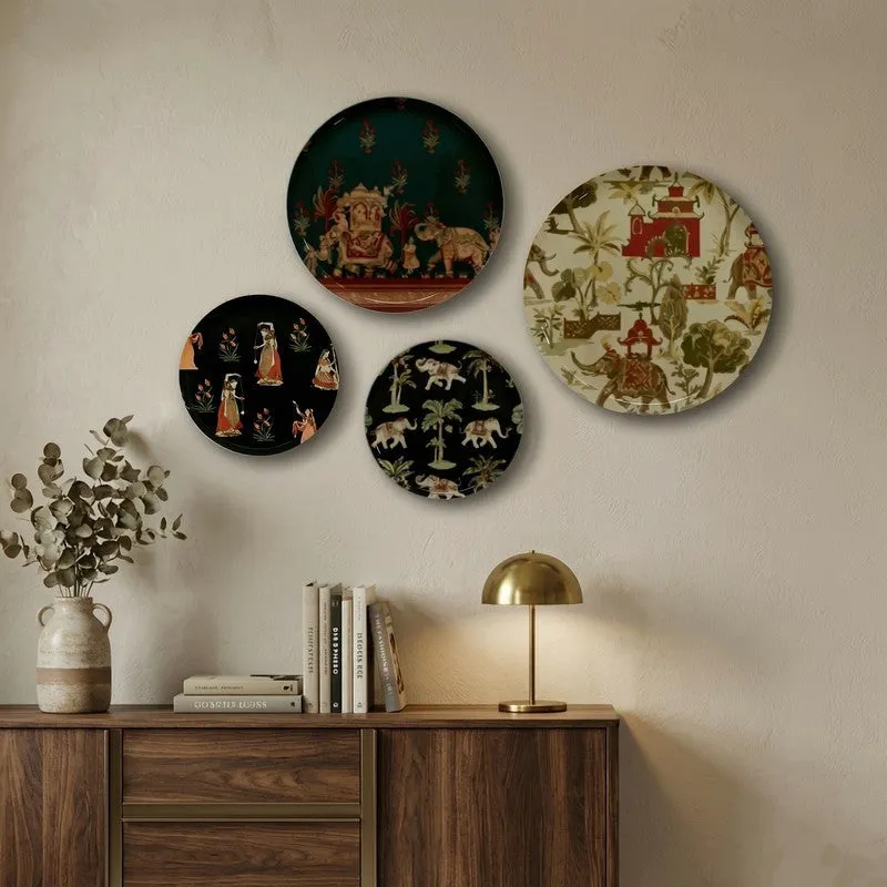 Folk Echo Metal Wall Plates - Set of Four media 1