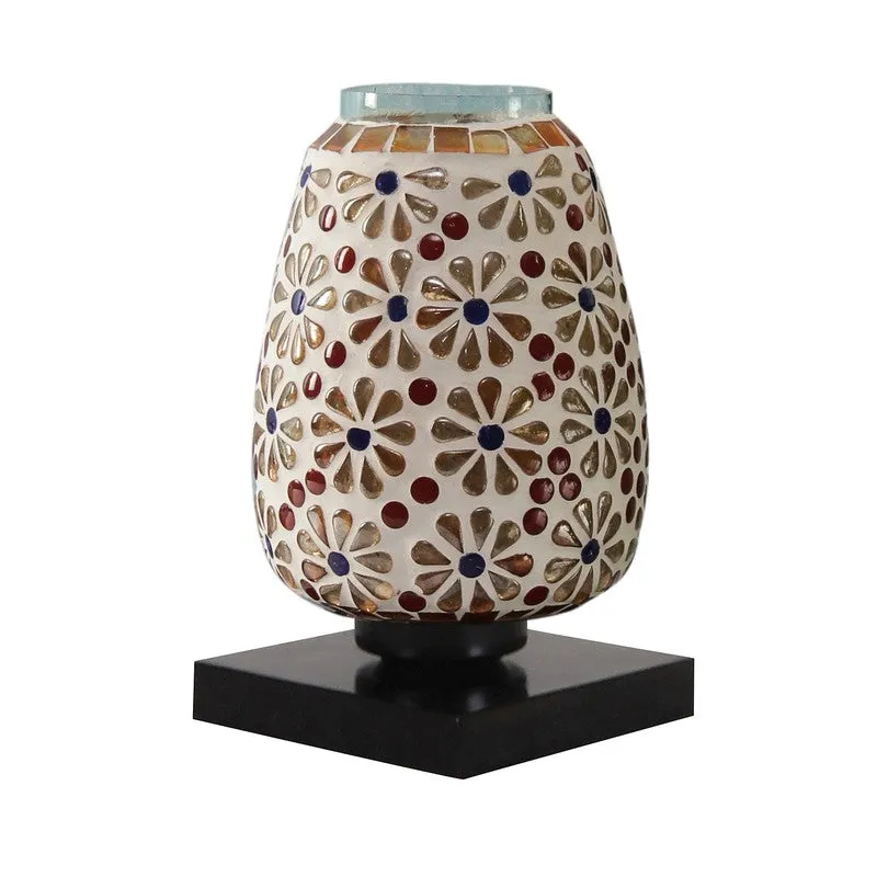 Shineva Glass Table Lamp With Wooden Base - Multicolor media 6