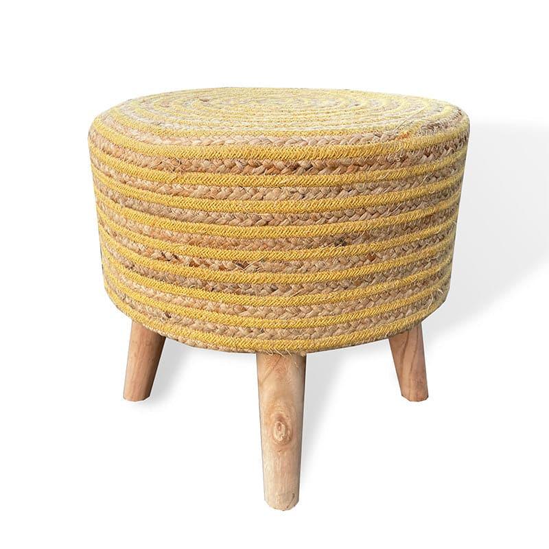 Junis Striped Juco Ottoman - Yellow media 3