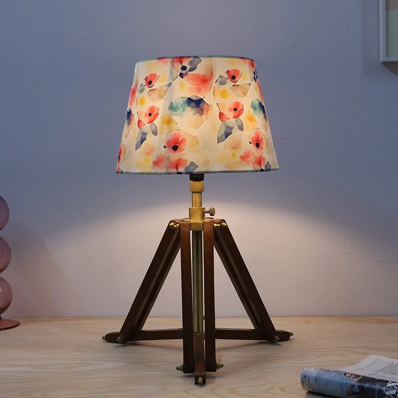 Luna Borealis Printed Tripod Mango Wood Table Lamp - Multicolor media 1