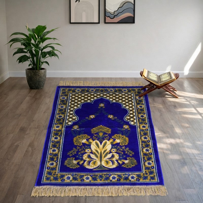 Noorara Velvet Prayer Mat - Blue