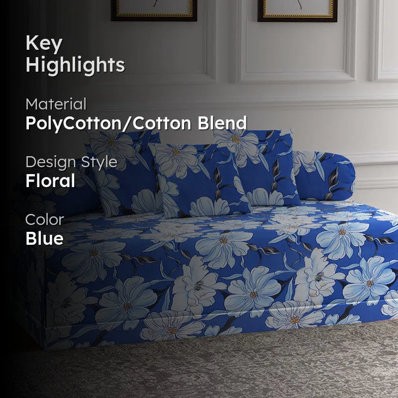 Bloom in Blue Diwan Set - Six Piece Set media 2