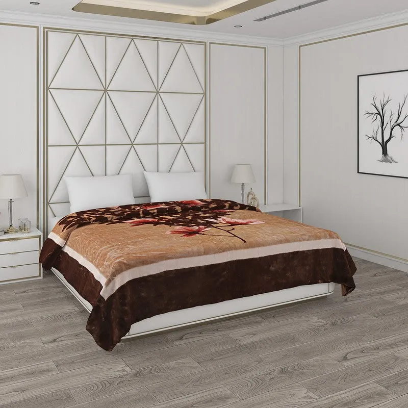 Monte Carlo Autumn Embrace Blanket(Brown) - 600 GSM media 1
