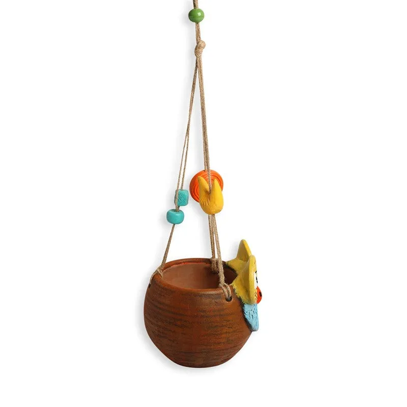 Hoot Pose Handpainted Hanging Planter media 5